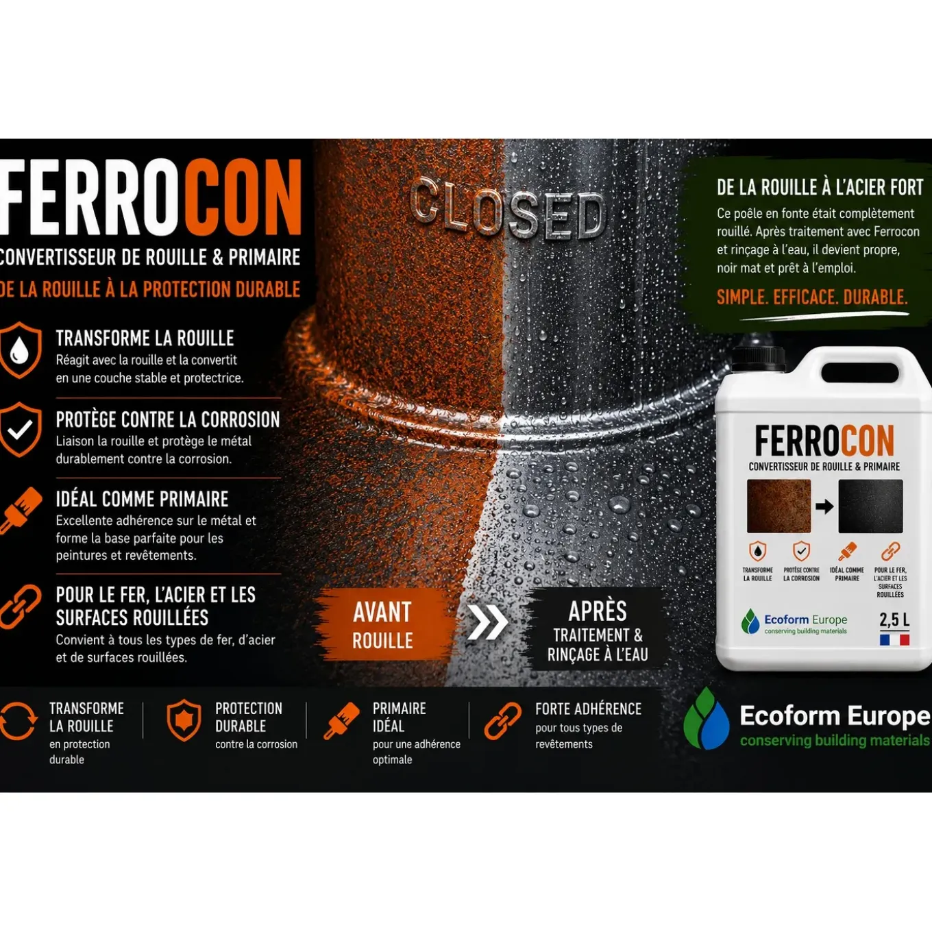 Ferrocon - Ontroester Roestomvormer - 2.5 Liter