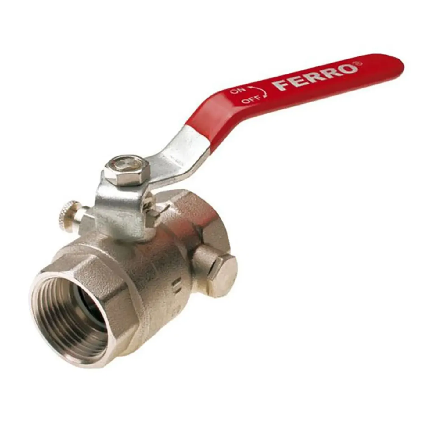 Ferro hendel water kogelafsluiter 5/4" vrouwelijke met aftapklep