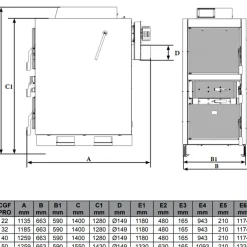 Ferroli - Houtketel - Cgf Pro 50 - Oranje - 1550 X 663 X 1259 Mm - 50 Kw