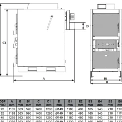FERROLI - Houtketel - Cgf Pro - Oranje - 1400 X 663 X 1185 Mm - 32 Kw
