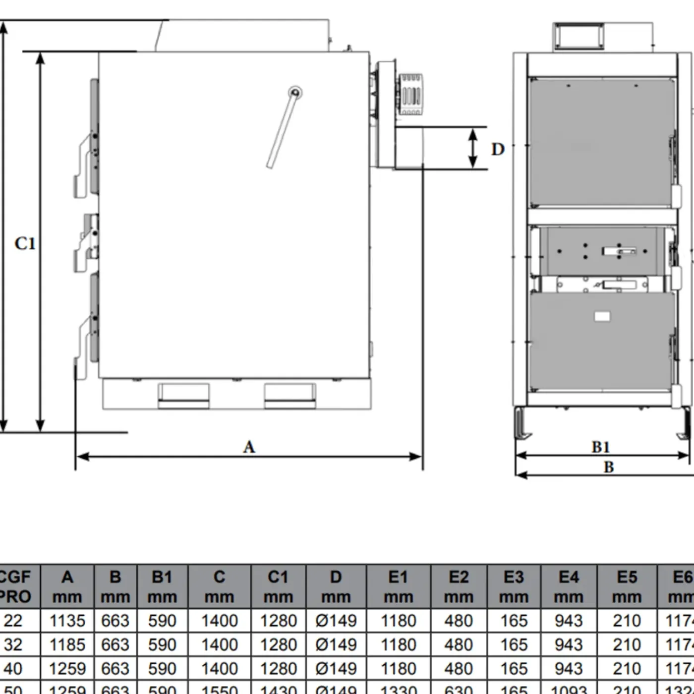 FERROLI - Houtketel - Cgf Pro - Oranje - 1400 X 663 X 1185 Mm - 32 Kw
