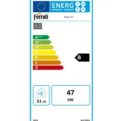 Ferroli - Stookolieketel - Atlas 47 - Grijs - 850x500x500 Mm - 47 Kw - Oliebrander