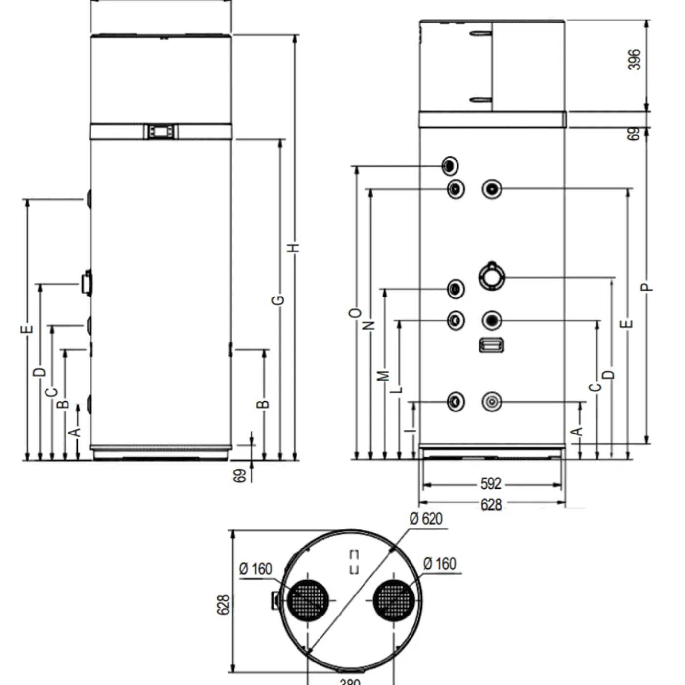 FERROLI - Thermodynamische Boiler - Oasis Tech Lt - 260 L