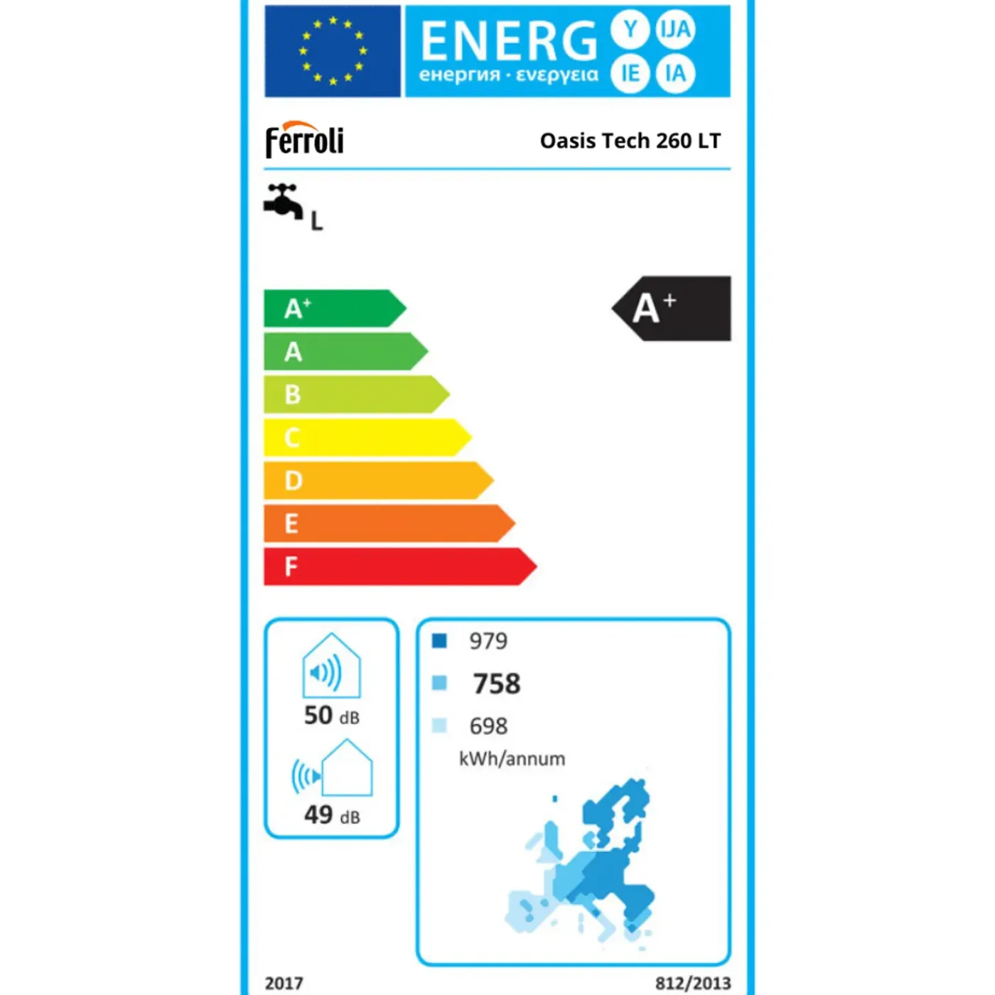 FERROLI - Thermodynamische Boiler - Oasis Tech Lt - 260 L