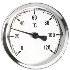 Ferro 100mm 0-120C temperatuurmeter aansluiting achterzijde G1/2