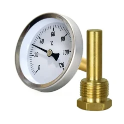 Ferro 100mm 0-120C temperatuurmeter aansluiting achterzijde G1/2