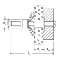Fischer tuimelplug HM metaal - diam. 6x52mm - 4 stuks