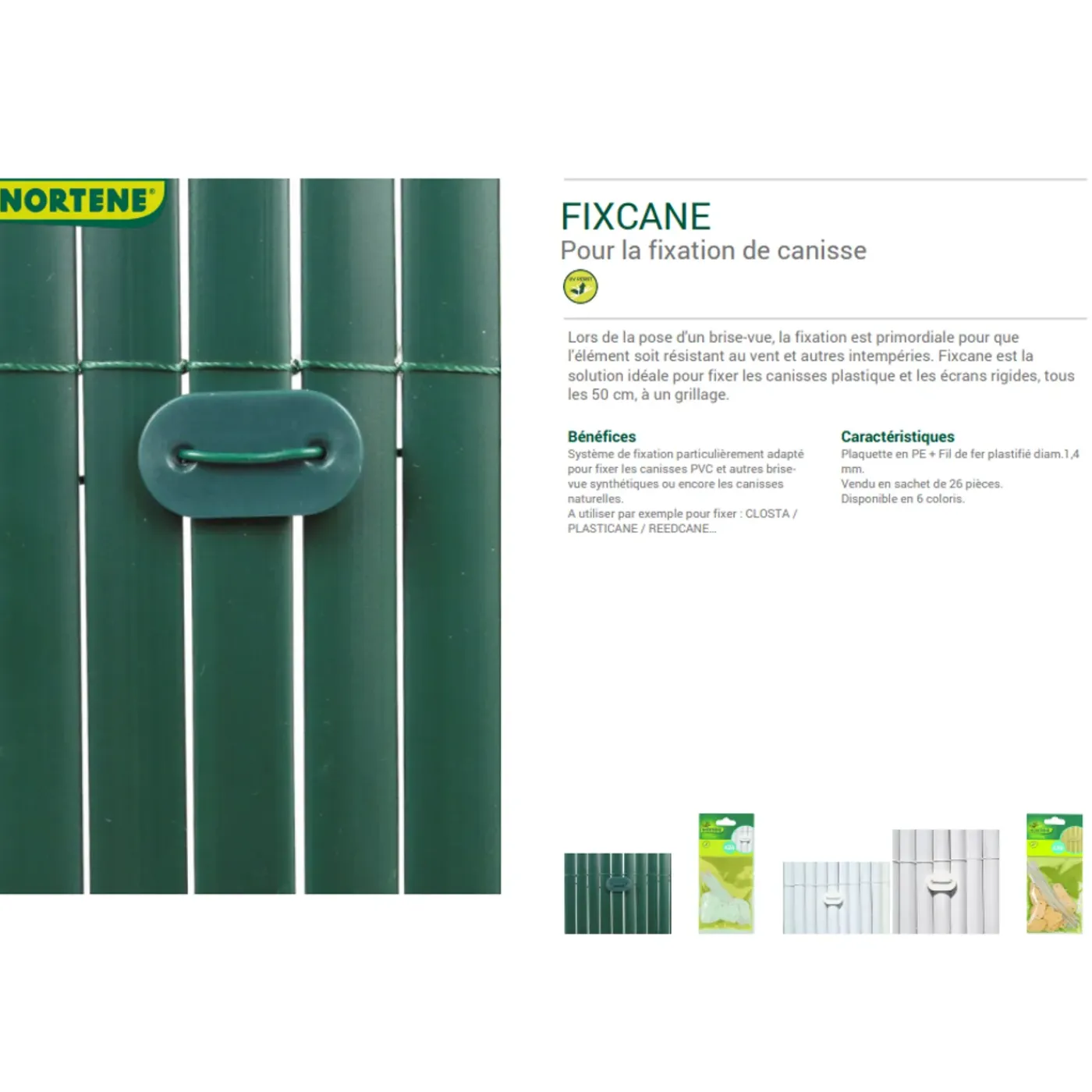 Nortene Fixatie schutting Fixcane grijs - 26 stuks