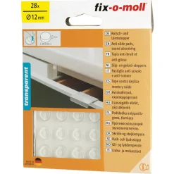 Fix-O-Moll Antislip Meubelpad Stootbuffer - Zelfklevend - Kunststof - 12x3,2mm - Rond - 28 stuks