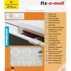 Fix-O-Moll Antislip Meubelpad - Zelfklevend - Polyurethaan - 19x2mm - Rechthoekig - 8 stuks