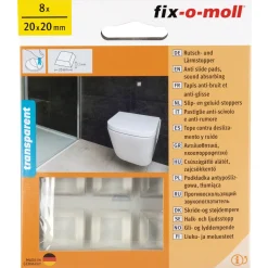 Fix-O-Moll Antislip Meubelpad Stootbuffer - Zelfklevend - PUR - 20x20x7,5mm - Vierkant - 8 stuks