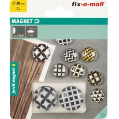 Fix-O-Moll magneet glasferriet 30mmx11mm 2 stk