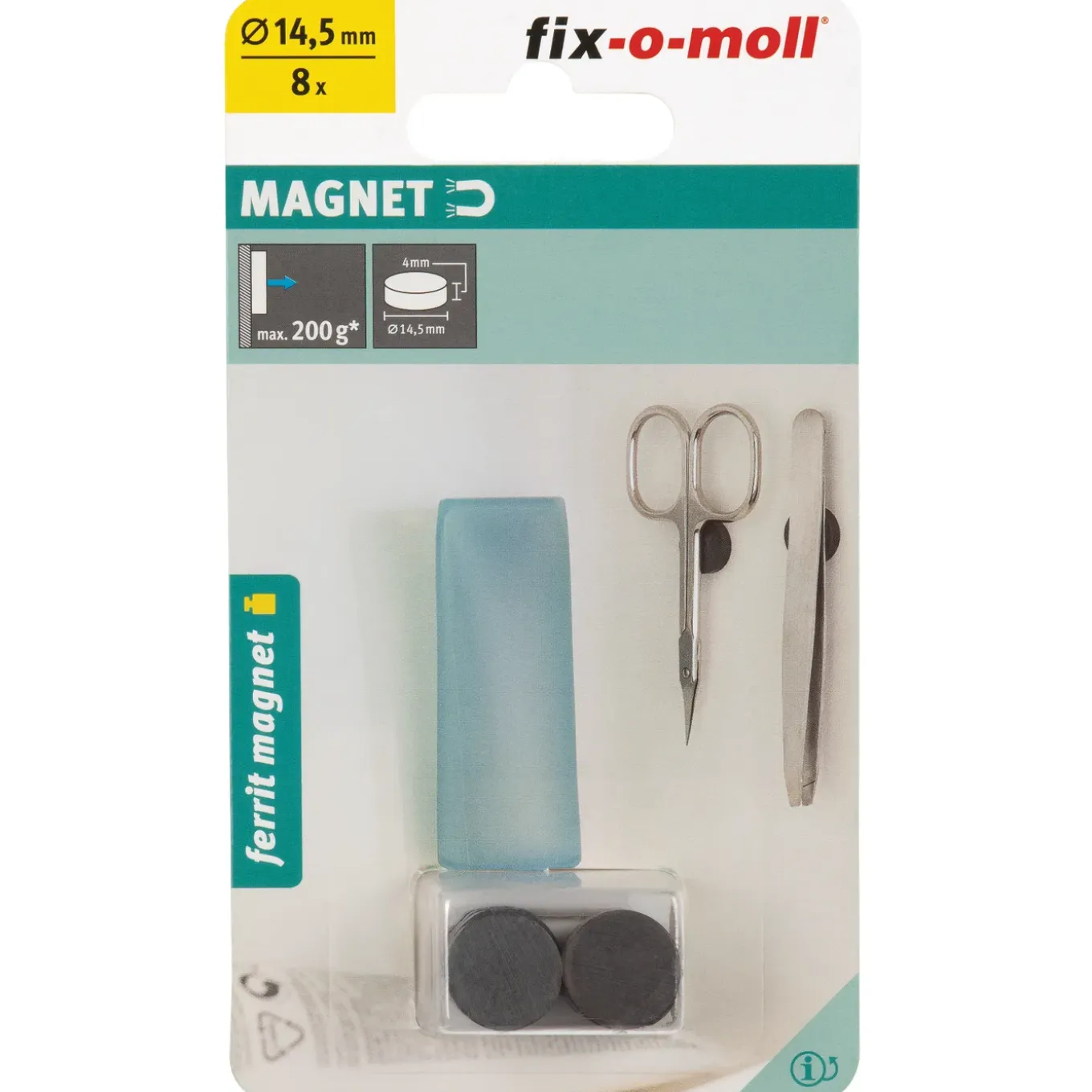 Fix-O-Moll Magneet - Schijf - Ferriet - 14,5x4mm - 8 Stuks