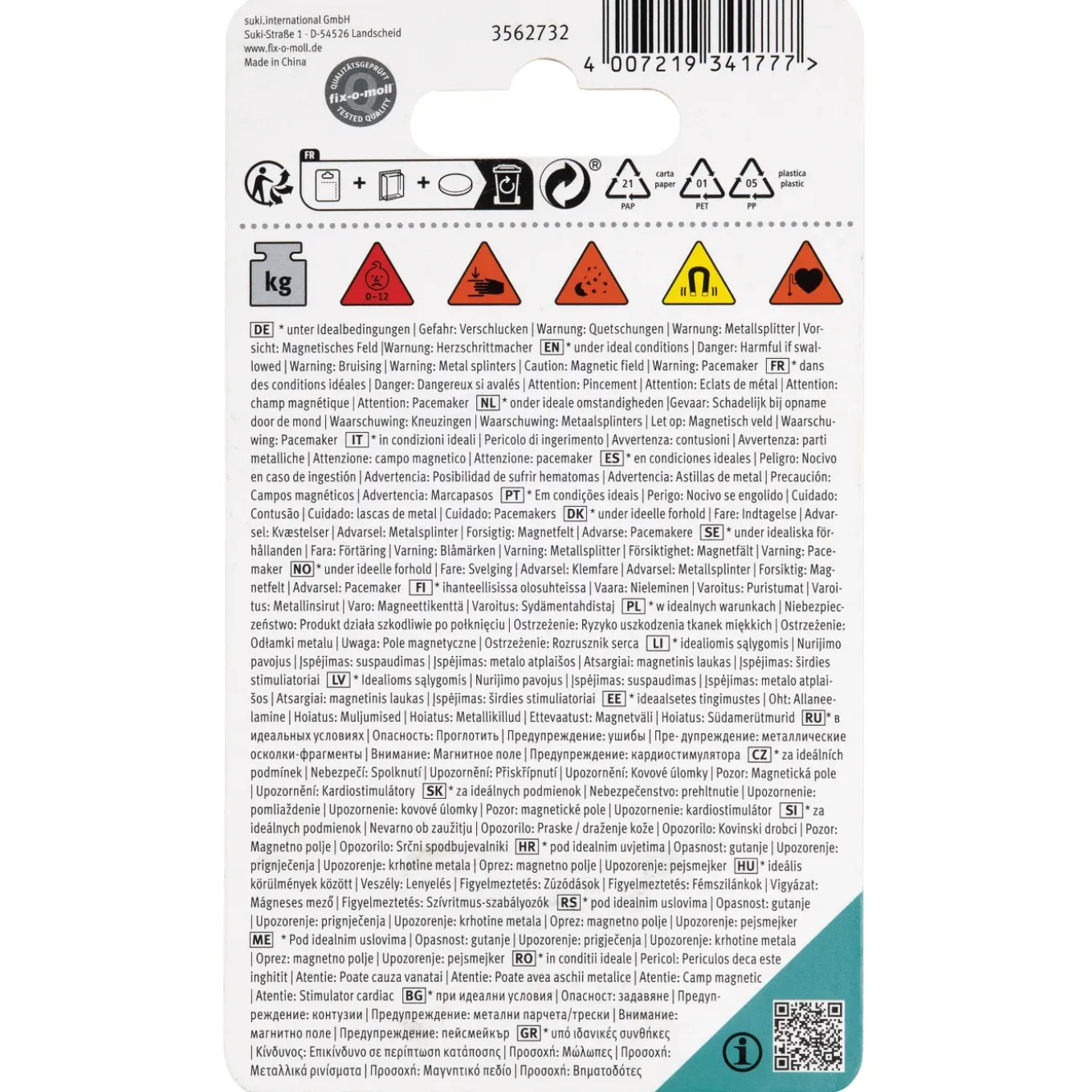 Fix-O-Moll Magneet - Schijf - Ferriet - 14,5x4mm - 8 Stuks