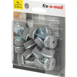 Fix-O-Moll Meubelglijder Parketglijders - Schroefbaar - Vilt - diam. 24mm - Rond - 16 stuks