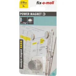 Fix-O-Moll Neodymiummagneet - Schijf - Neodymium - 19x3mm - 4 stuks