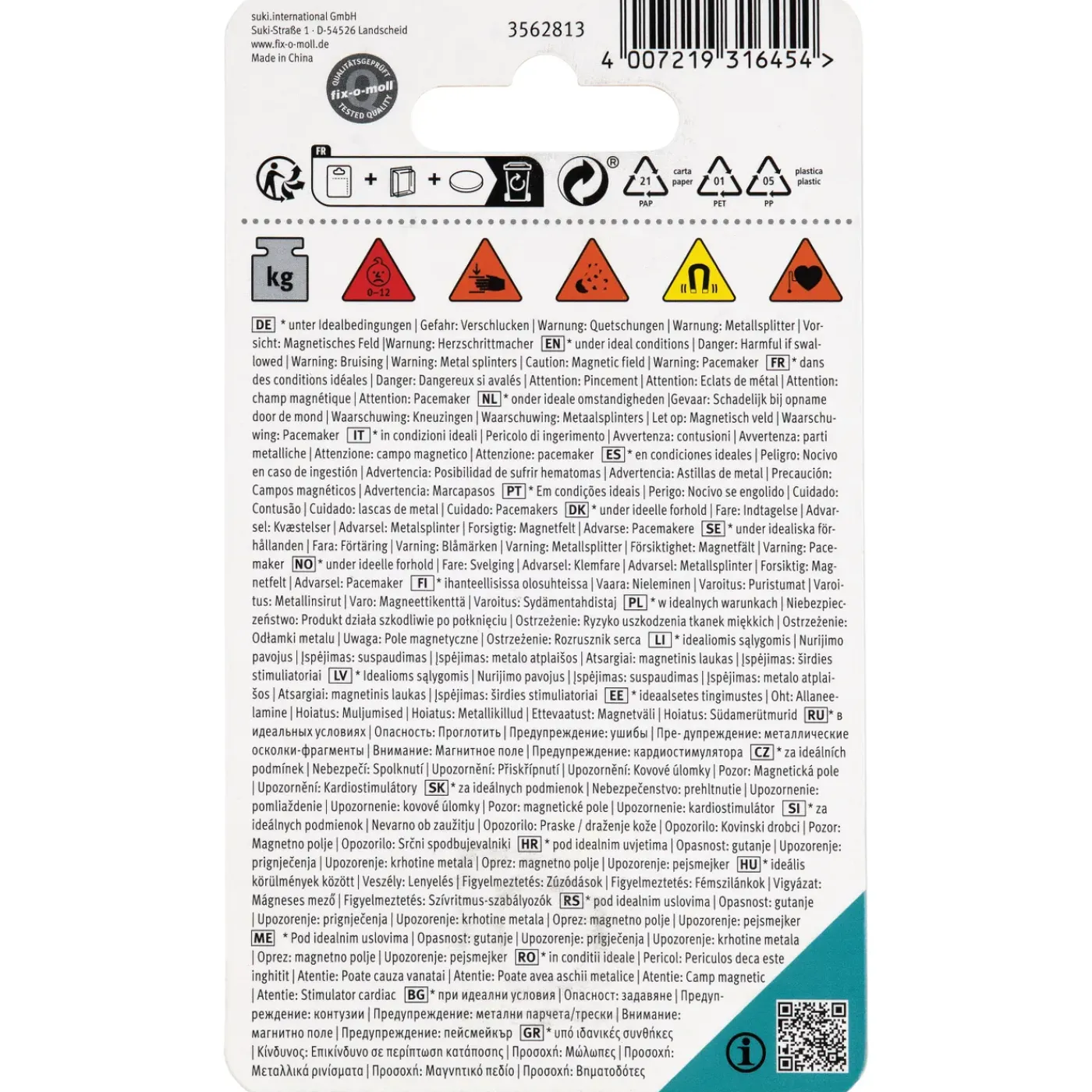 Fix-O-Moll Neodymiummagneet - Schijf - Neodymium - 19x3mm - 4 stuks