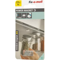 Fix-O-Moll Neodymiummagneet - Zelfklevende Schijf - Neodymium - Diameter 8mm - 10 stuks