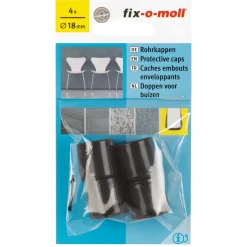 Fix-O-Moll Stoelpootdop - Beschermend - Rond Kunststof Zwart - diam. 18mm - 4 stuks