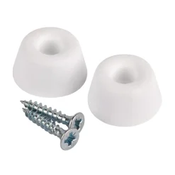 Fix-O-Moll stootdop - om te schroeven - wit - rubber - 21x10mm - 2 stuks