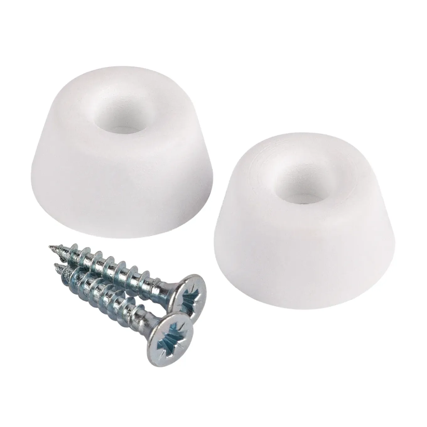 Fix-O-Moll stootdop - om te schroeven - wit - rubber - 21x10mm - 2 stuks