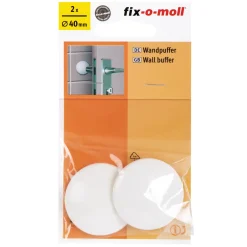 Fix-O-Moll stootdop - zelfklevend - wit - rubber - 40mm - 2 stuks