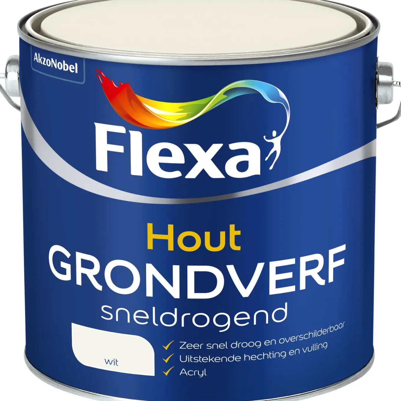Flexa Grondverf Sneldrogend - Hout, Kunststof en Metaal - Ivoorwit - 2,5L