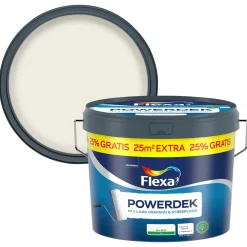 Flexa Powerdek Muurverf - Mat - Gebroken Wit / RAL 9010 - 12,5L