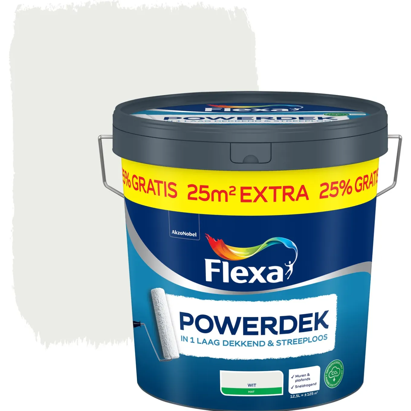 Flexa Powerdek Muurverf - Mat - Wit - 12,5L