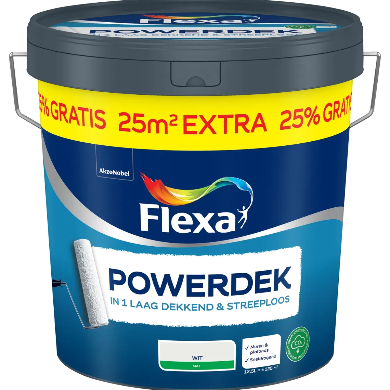 Flexa Powerdek Muurverf - Mat - Wit - 12,5L