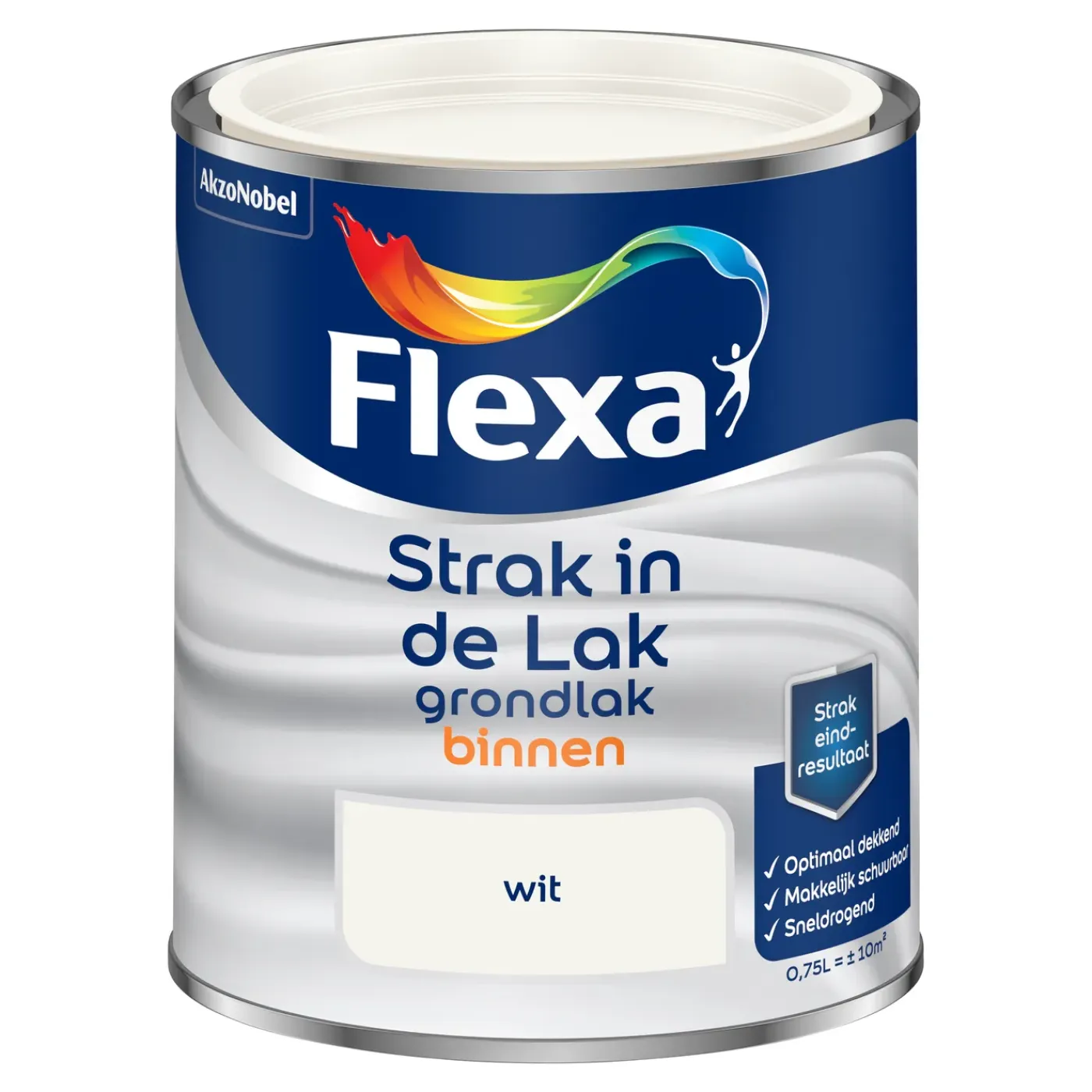 Flexa Strak in de Lak Grondverf - Hout, Metaal en Plastic - Wit - 750ml
