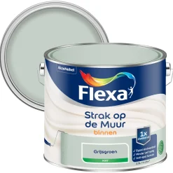 Flexa Strak Op De Muur Muurverf - Mat - Grijsgroen - 2,5L