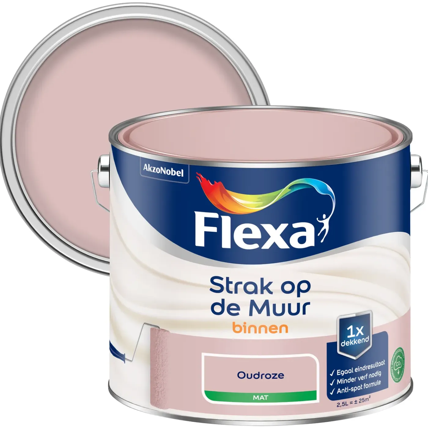 Flexa Strak Op De Muur Muurverf - Mat - Oudroze - 2,5L