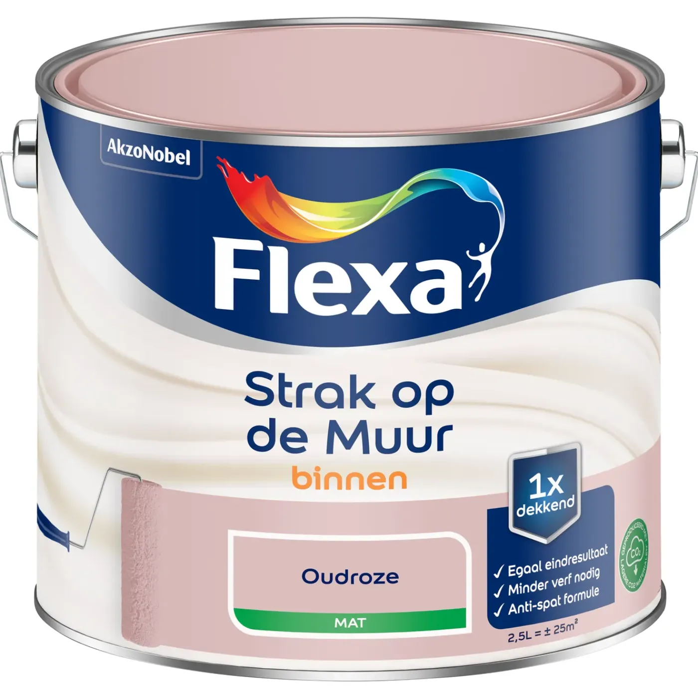 Flexa Strak Op De Muur Muurverf - Mat - Oudroze - 2,5L