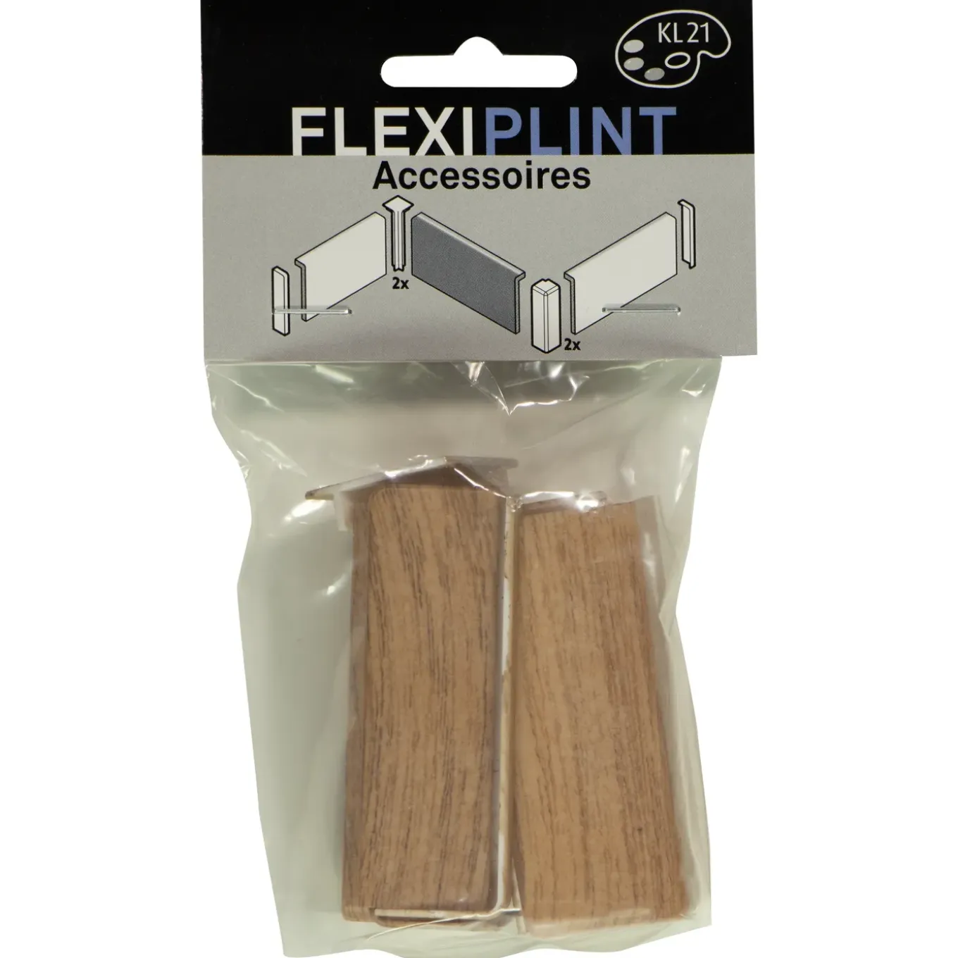 Flexi Plintaccessoire Set - Kunststof - Natuur Eik - 14,4x9x2,1cm
