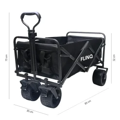 FlinQ Bolderkar - Opvouwbaar - Draaibare wielen - 100KG Draagkracht - 100L - Zwart