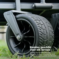 FlinQ Bolderkar - Opvouwbaar - Draaibare wielen - 100KG Draagkracht - 100L - Zwart