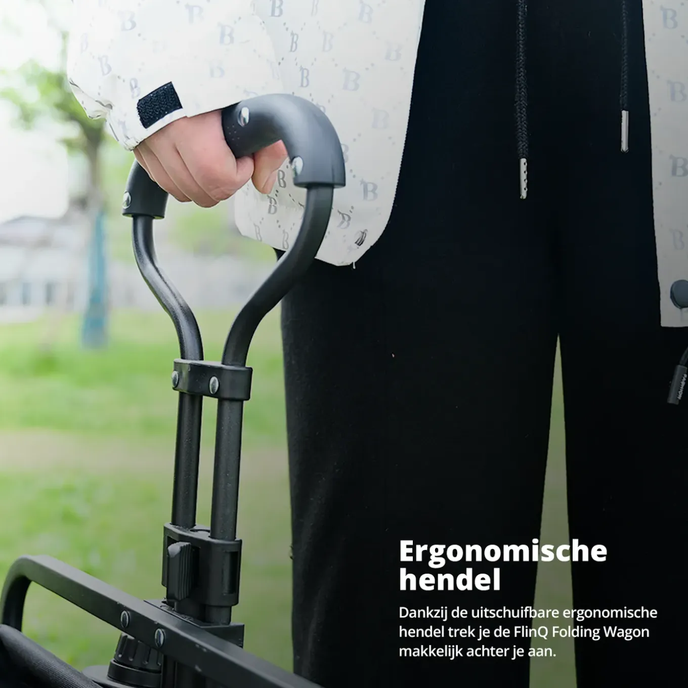 FlinQ Bolderkar - Opvouwbaar - Draaibare wielen - 100KG Draagkracht - 100L - Zwart