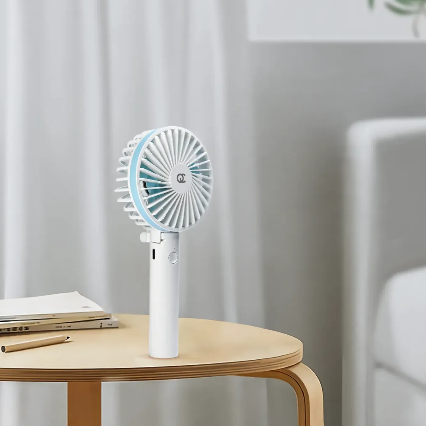 FlinQ Draagbare Handventilator - Oplaadbaar - Vijf windsnelheden - Wit
