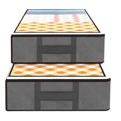 FLOKOO - Bed Organizer - Ruime Opbergzakken - Grijs - 3 Stuks - Onderbed Tas