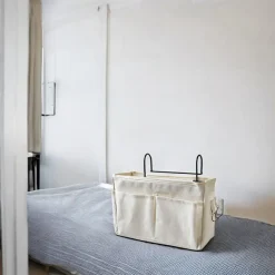 Flokoo - Bedside Pocket - Bed Opbergzak - Katoen - Wit