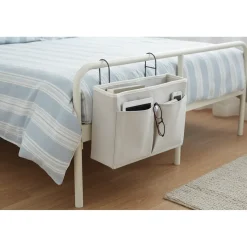 Flokoo - Bedside Pocket - Bed Opbergzak - Katoen - Lichtgrijs