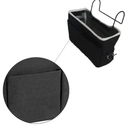 Flokoo - Bedside Pocket - Bed Opbergzak - Katoen - Zwart