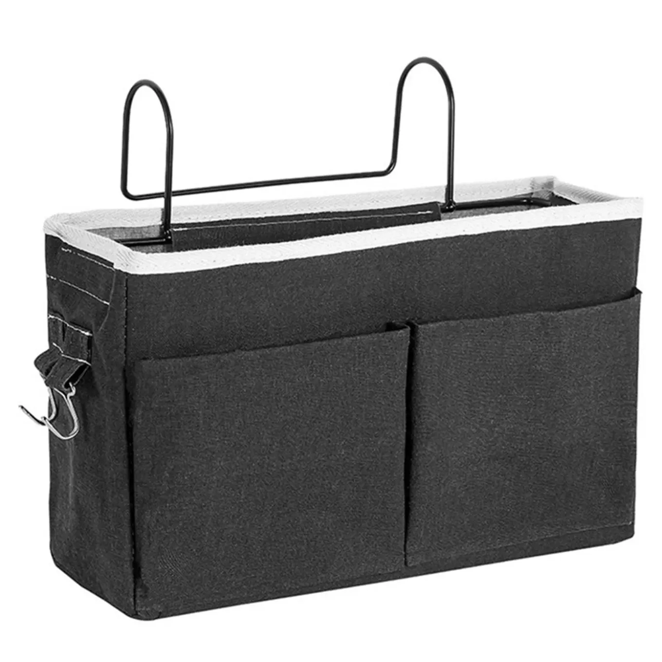 Flokoo - Bedside Pocket - Bed Opbergzak - Katoen - Zwart