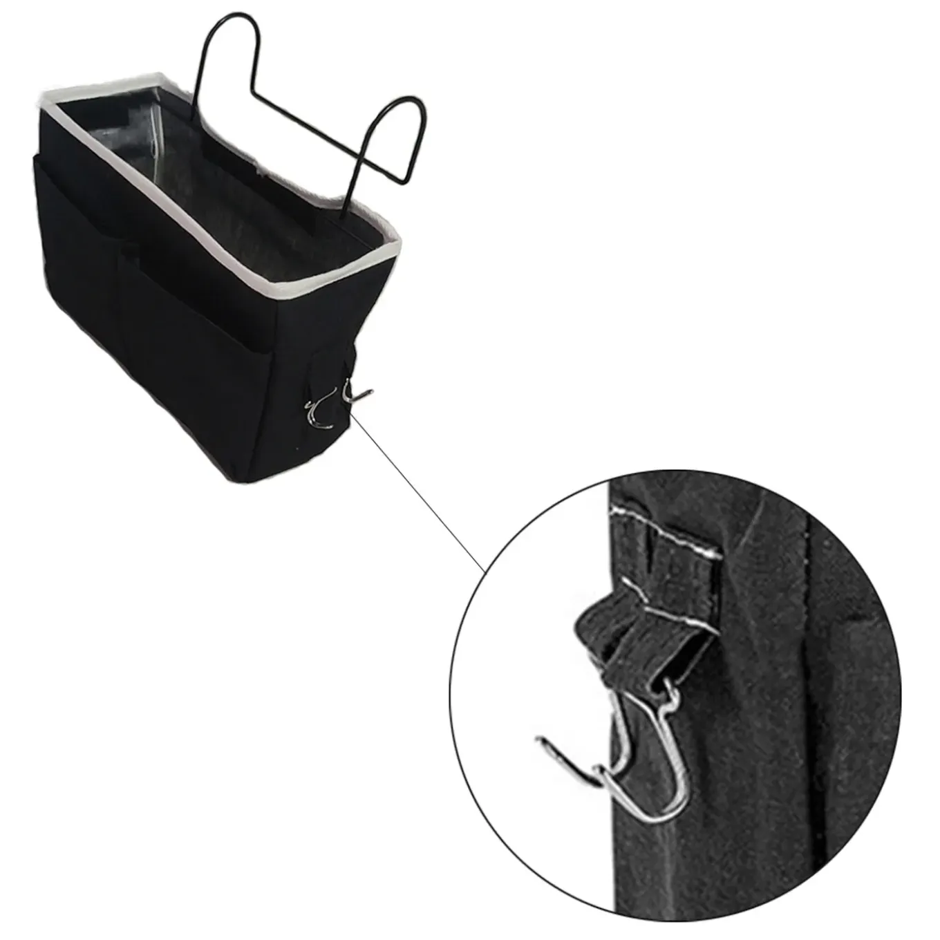 Flokoo - Bedside Pocket - Bed Opbergzak - Katoen - Zwart