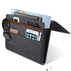 FLOKOO - Bedside Pocket - Donker Grijs - Vilten Opbergzak Voor Bed Of Bank