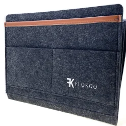 FLOKOO - Bedside Pocket - Donker Grijs - Vilten Opbergzak Voor Bed Of Bank