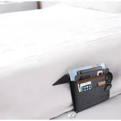 FLOKOO - Bedside Pocket - Donker Grijs - Vilten Opbergzak Voor Bed Of Bank