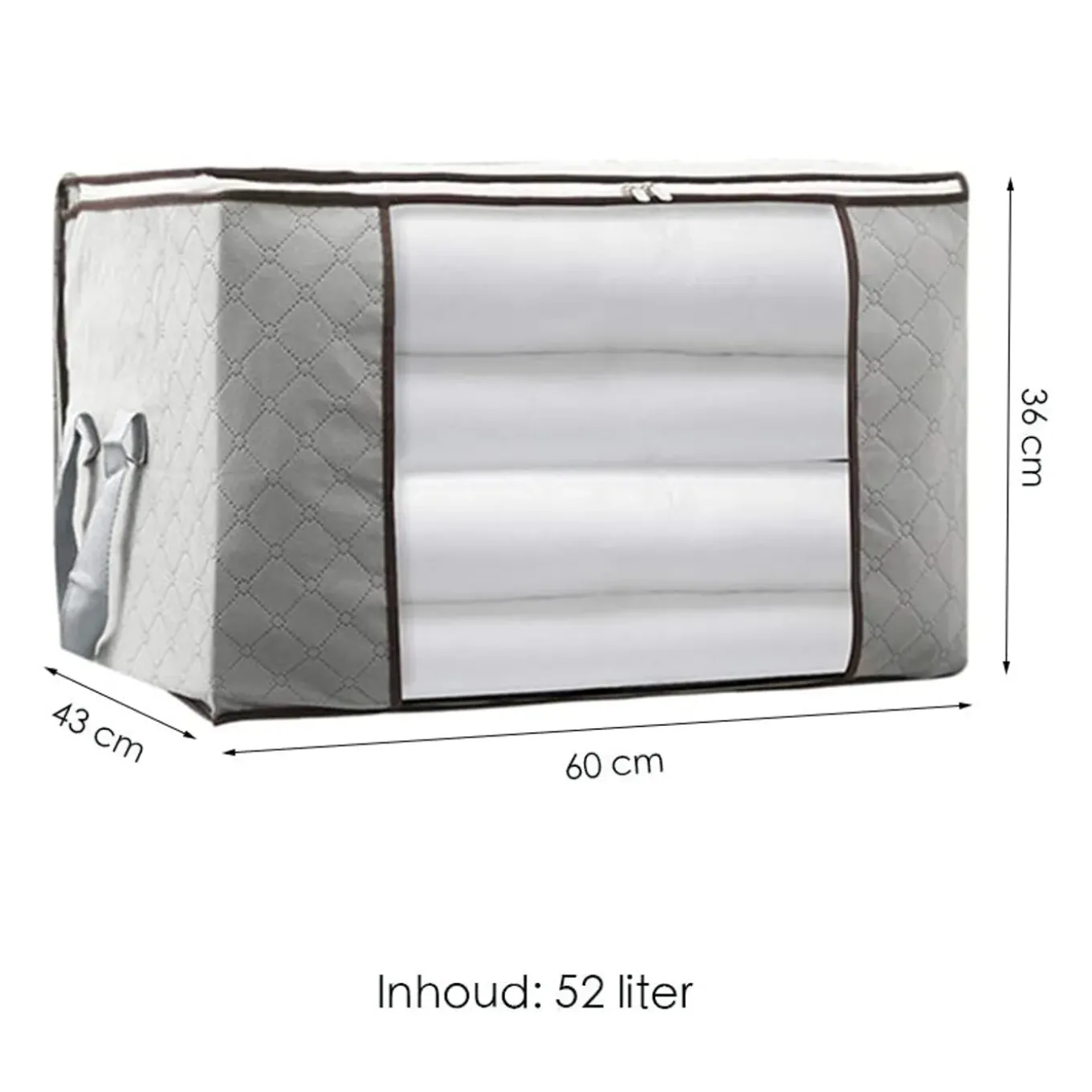 Flokoo - Hoogwaardige Opbergtas Voor Kleding - 4 Stuks - Grijs