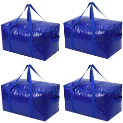 Flokoo - Opbergtassen Xl - Blauw - 4 Stuks - 92 Liter - Verhuistassen - Big Shopper